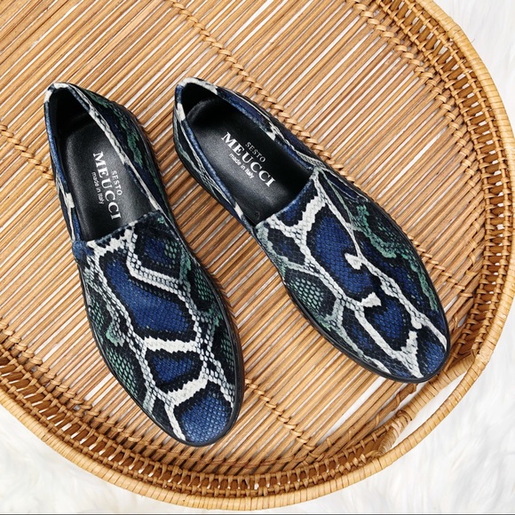 Sesto Meucci Shoes - Sesto Meucci Velvet Snake Print Slip On Sneakers